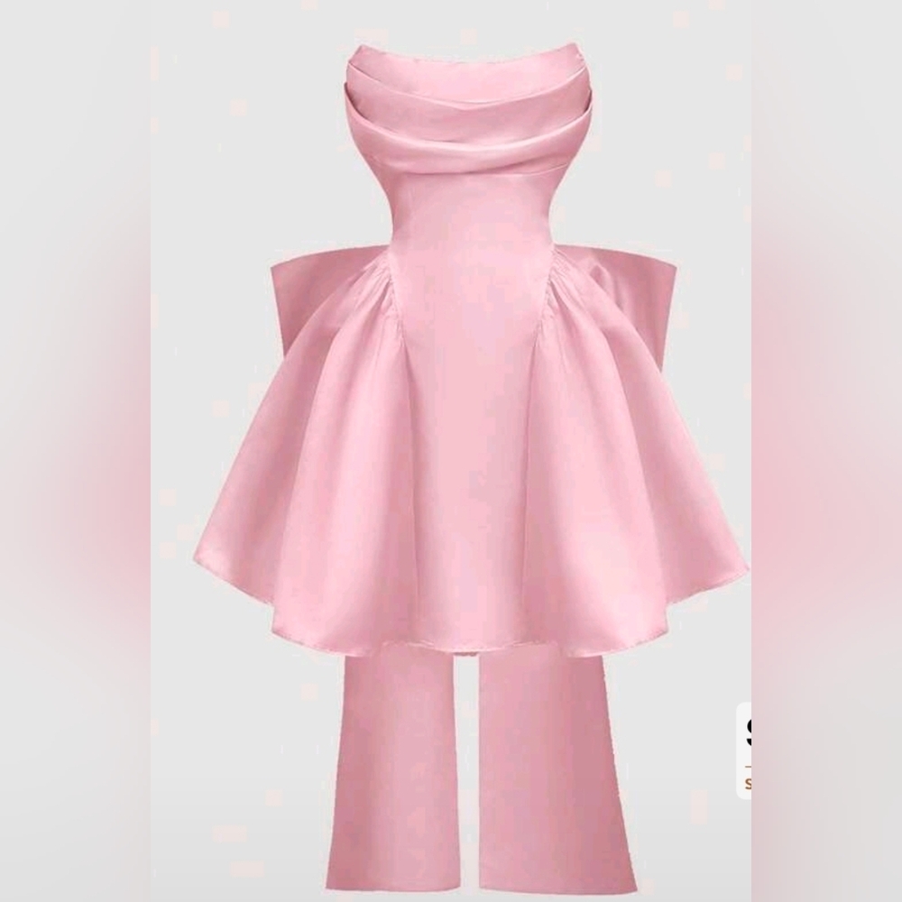 Elegant Pink Strapless Dress
